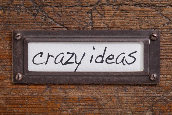 Ideias loucas - etiqueta do armário de arquivos — Fotografia de Stock
