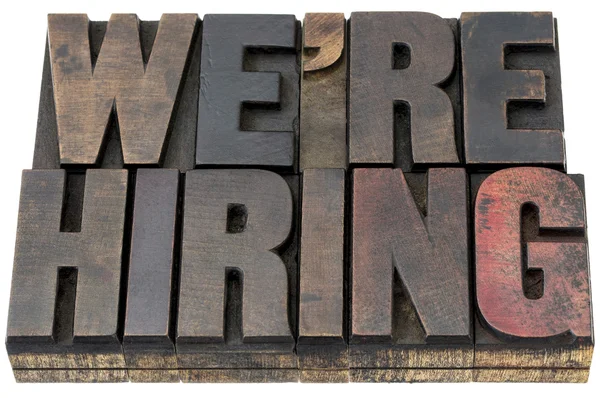 We are hiring in wood type — Stock Photo, Image
