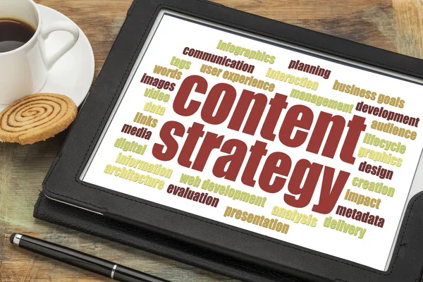 Content Strategie Wort Wolke — Stockfoto