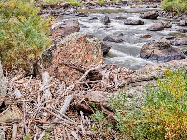 Poudre River Och Canyon Tidig Höst Landskap Ovanför Fort Collins — Stockfoto