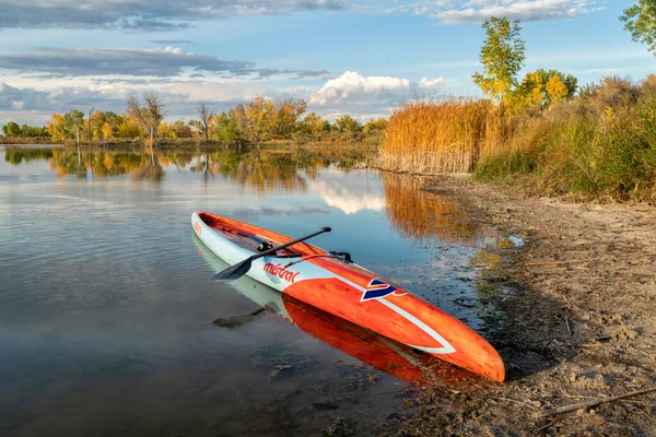 Fort Collins Usa Października 2021 Wyścigi Flatwater Wstać Paddleboard Mistral — Zdjęcie stockowe