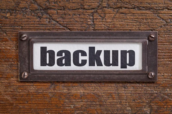 Backup - file cabinet label — Stock Photo, Image
