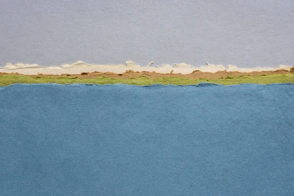 Abstrakte Landschaft Blauen Und Grauen Pastelltönen Eine Sammlung Handgemachter Stoffe — Stockfoto