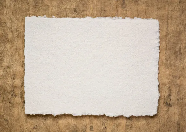 Small Sheet Blank White Khadi Rag Paper South India Textured — Stock Photo, Image