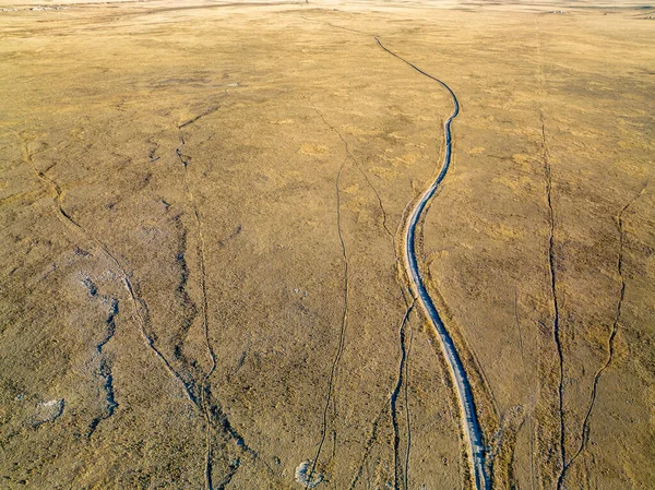 Αγροτικός Δρόμος Και Διαδρομές Βοοειδών Εναέρια Άποψη Του Pawnee National — Φωτογραφία Αρχείου
