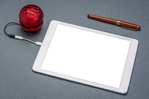 Attrappe Eines Digitalen Tablets Mit Leerem Isoliertem Bildschirm Clipping Pfad — Stockfoto