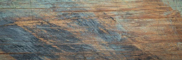 带有粗漆的乡村划痕木刻板 全景网横幅 — 图库照片