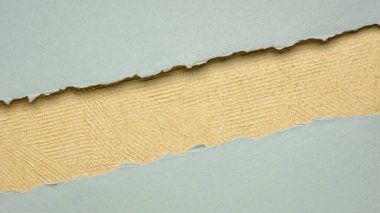 Kağıt mavi, gri ve bej olarak soyut bir kopya alanı ile - el yapımı kağıtlar, köşegen boş web pankartı