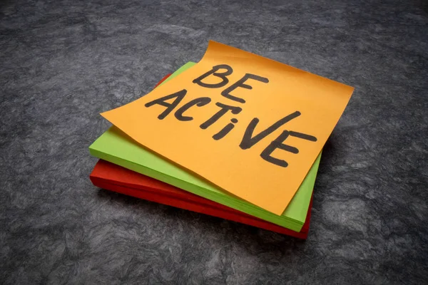 Active Inspirational Reminder Note Lifestyle Personal Development Concept — Fotografia de Stock