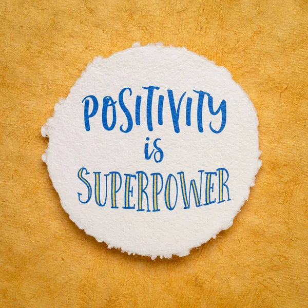 Positivity Superpower Motivational Inspirational Positive Quote Affirmation Lettering Circular Sheet — Foto Stock