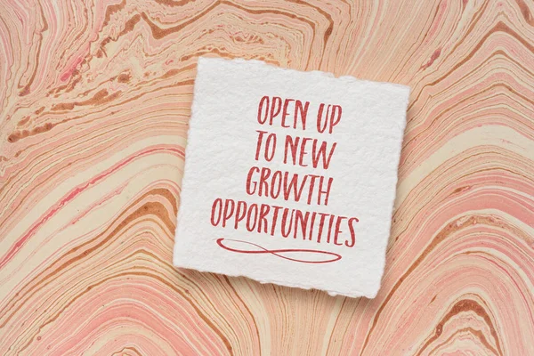 Open Growth Opportunities Inspirational Handwriting Watercolor Paper Career Lifeatyle Personal — Foto Stock