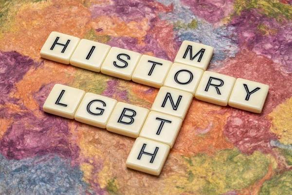 Lgbt History Month Crossword Annual Month Long Observance Lesbian Gay — стоковое фото