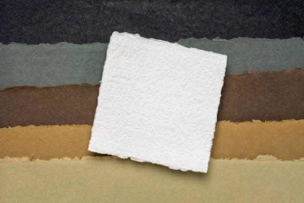 Small Square Sheet Blank White Khadi Paper Set Rag Papers — Stockfoto