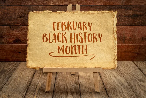 Φεβρουάριος Μαύρος Μήνας Ιστορίας Σήμα Καβαλέτο Γραφικό Χαρακτήρα Ένα Χειροποίητο — Φωτογραφία Αρχείου