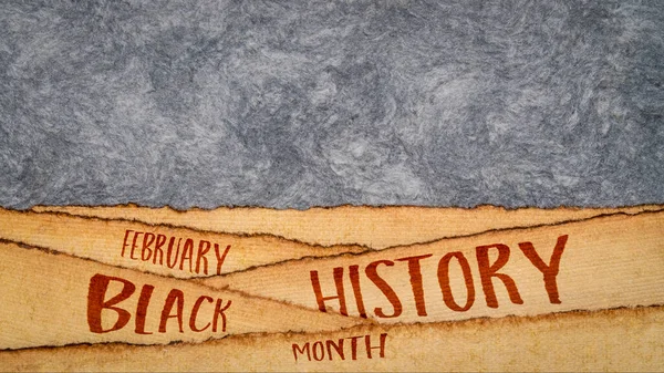 Φεβρουάριος Μαύρος Μήνας Ιστορίας Γραφικός Χαρακτήρας Ενάντια Στο Αφηρημένο Χάρτινο — Φωτογραφία Αρχείου