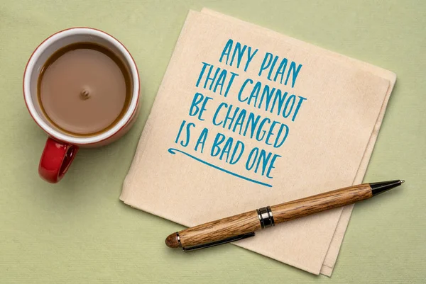 Any Plan Cannot Changed Bad One Inspirational Reminder Warning Handwriting — Stock Photo, Image