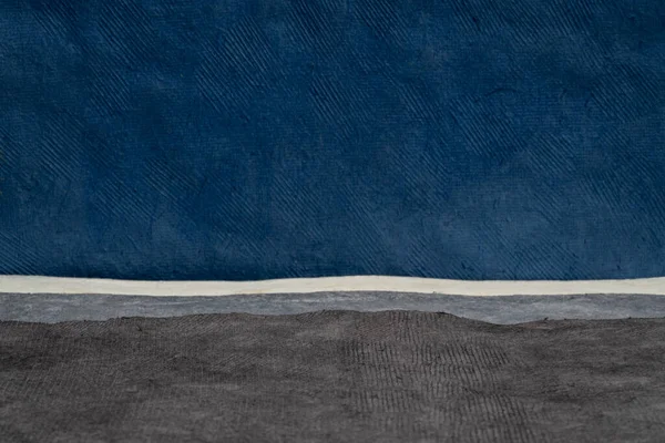 深蓝色和灰色的抽象夜景 墨西哥手工制作的胡恩纸和阿迈特纸集 — 图库照片