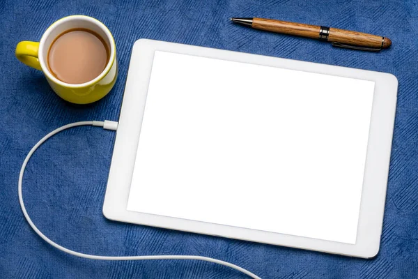 Mockup Van Digitale Tablet Met Een Blanco Geïsoleerd Scherm Inclusief — Stockfoto