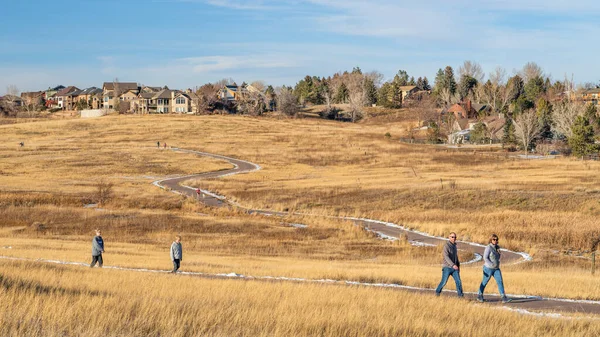 Fort Collins Usa Ledna 2022 Rodiny Užívají Teplé Zimní Odpoledne — Stock fotografie