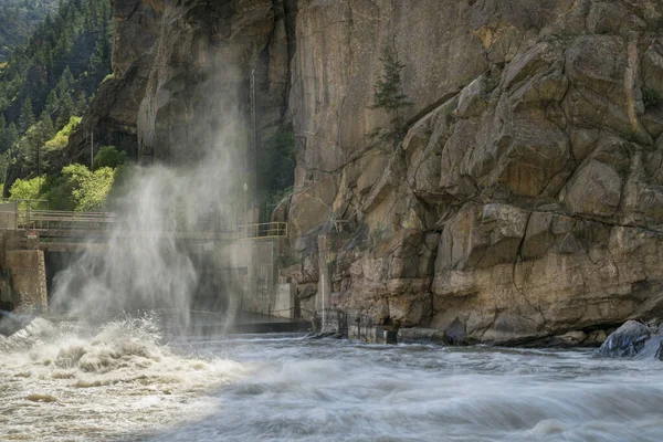 Fiume Colorado Che Scorre Cancello Aperto Della Centrale Elettrica Shoshone — Foto Stock