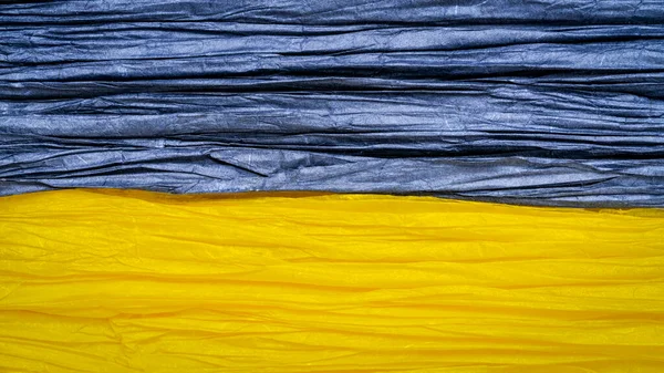 ウクライナ国旗の色で抽象的な紙 青と黄色 テクスチャのセット 手作り 樹皮紙シート — ストック写真
