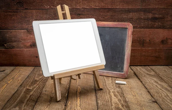 Mockup Digital Tablet Blank Isolated Screen Clipping Path Included Rustic — Stock Photo, Image