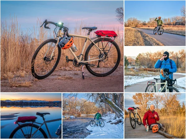 Jazda Rowerze Wycieczkowym Lub Żwirowym Trasach Rejonie Fort Collins Kolorado — Zdjęcie stockowe