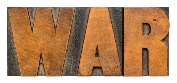 War Isolated Word Vintage Letterpress Wood Type — Stock Photo, Image