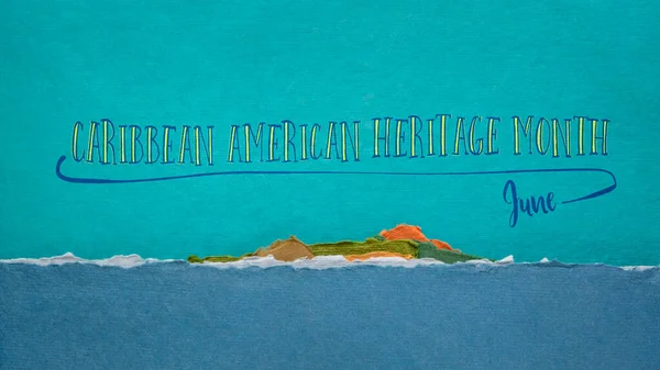 Caribbean American Heritage Month June Handwriting Handmade Paper Abstract Island — Stockfoto