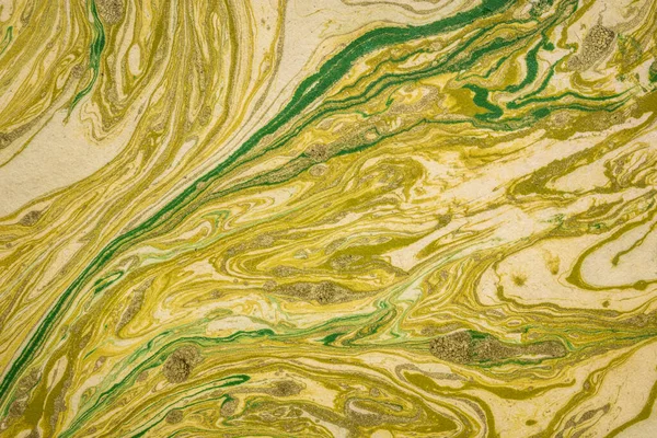 Fundo Ouro Verde Marrom Papel Lokta Nepalês Inspirado Grão Textura — Fotografia de Stock