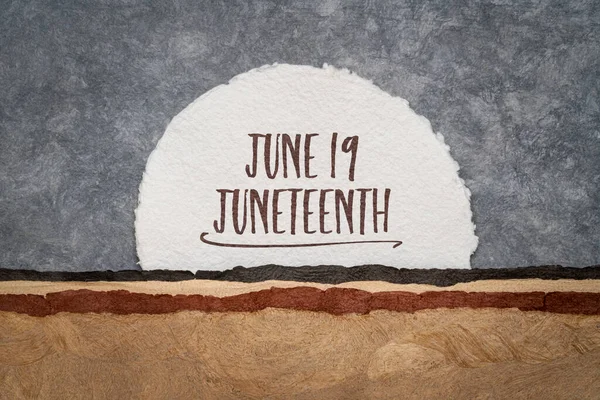 Juneteenth Juni Resning Sol Abstrakt Papper Landskap Även Känd Som — Stockfoto