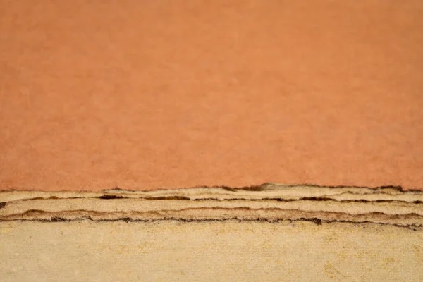 土色的抽象风景 用再生棉织物制成的手工印度纸集 — 图库照片