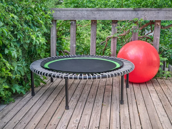 Mini Trampolino Fitness Esercizio Rimbalzo Palla Equilibrio Patio Cortile — Foto Stock