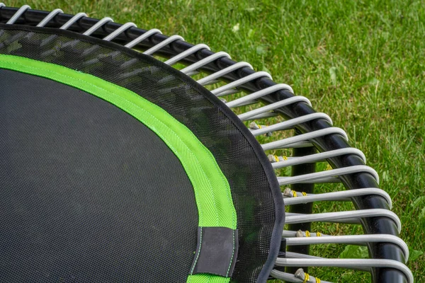 Detal Mini Trampoliny Ćwiczeń Fitness Podskakiwania Podwórku — Zdjęcie stockowe