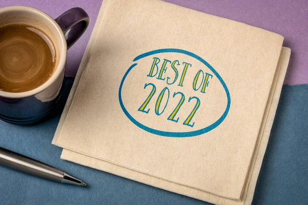 Best 2022 Handwriting Napkin Cup Coffee Product Business Review Recent — Stock Photo, Image