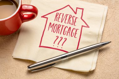 ters mortgage sorusu - peçete, finans ve emeklilik kavramına yazma ve çizim