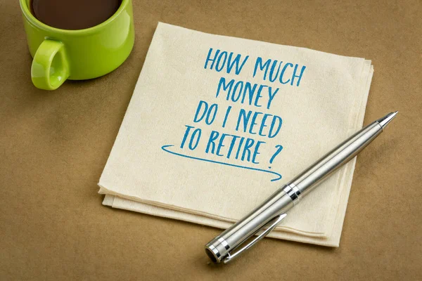 How Much Money Need Retire Finance Retirement Planning Concept Handwritten — ストック写真