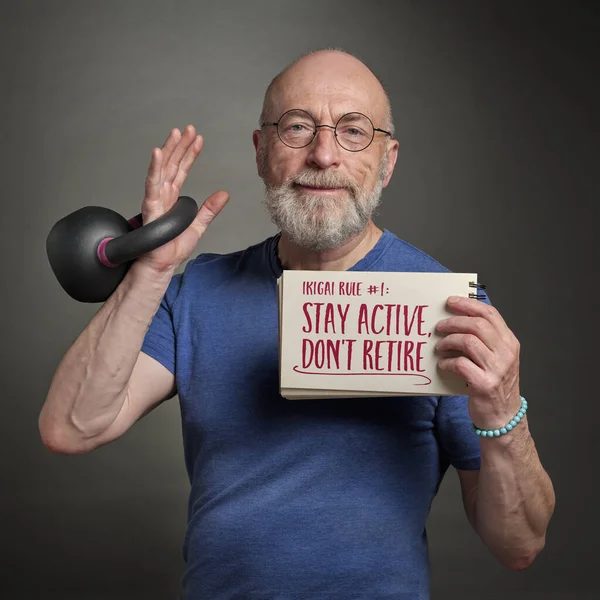 Stay Active Don Retire Ikigai Rule Senior Man Late 60S — Fotografia de Stock