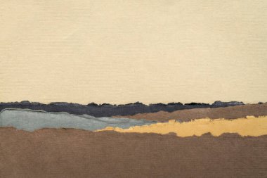 Toprak renginde soyut manzara - el yapımı kağıt koleksiyonu