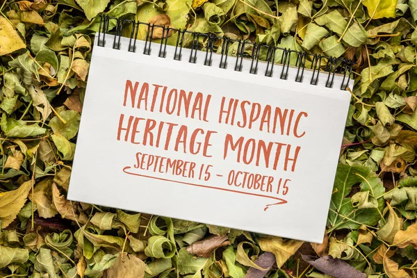 September October National Hispanic Heritage Month Handwriting Spiral Notebook Fall — Φωτογραφία Αρχείου