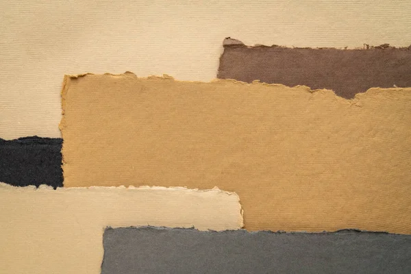 Collection Handmade Indian Paper Rough Edges Earth Tones Tones Produced — Stockfoto