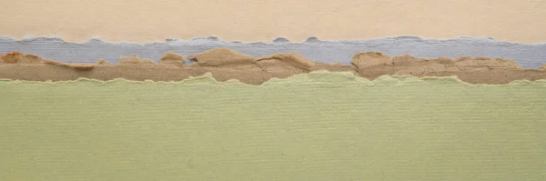 Abstract Landscape Pastel Tones Collection Handmade Rag Papers Web Banner — Φωτογραφία Αρχείου
