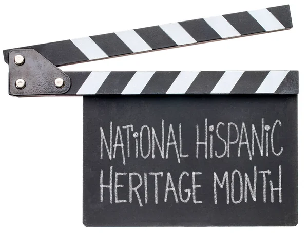 National Hispanic Heritage Month September October White Chalk Text Isolated — стоковое фото