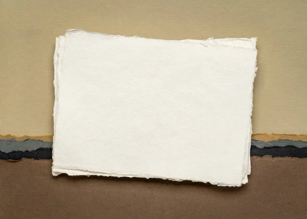 Small Sheet Blank White Khadi Rag Paper South India Abstract — Photo