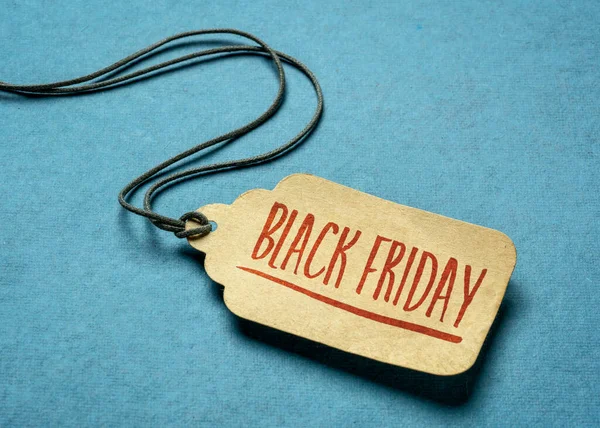 Black Friday Sign Cartellino Del Prezzo Della Carta Con Uno — Foto Stock