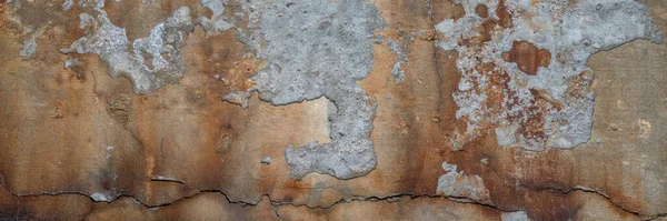 Texture Old Gray Rusty Grunge Concrete Wall Urban Background Panoramic — Stock Photo, Image