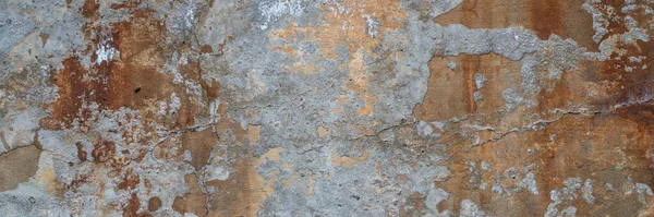 Texture Old Gray Rusty Grunge Concrete Wall Urban Background Panoramic Stockfoto