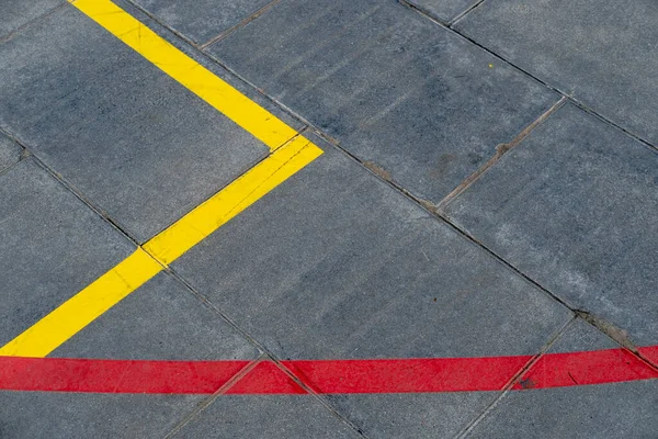 Linien Auf Dem Boden Markieren Einen Sportplatz — Stockfoto