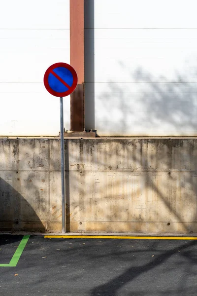 Pas Symbole Stationnement Dans Une Rue Barcelone — Photo