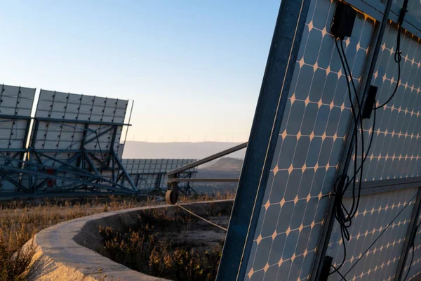 Solar Panels Rural Area Catalonia Spain — Stock Photo, Image